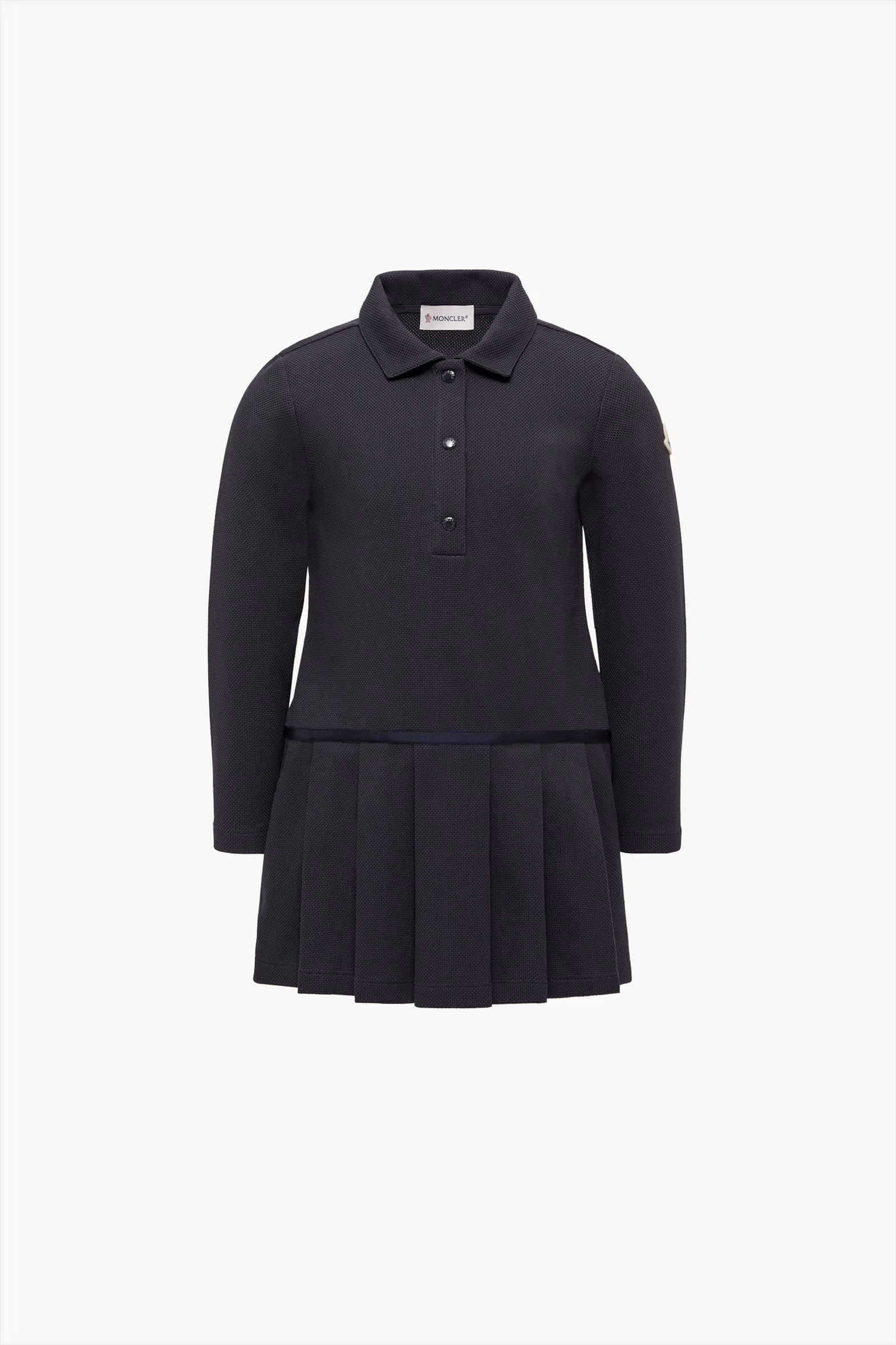 Piquet Polo Shirt Dress Girl Navy Blue Moncler 0